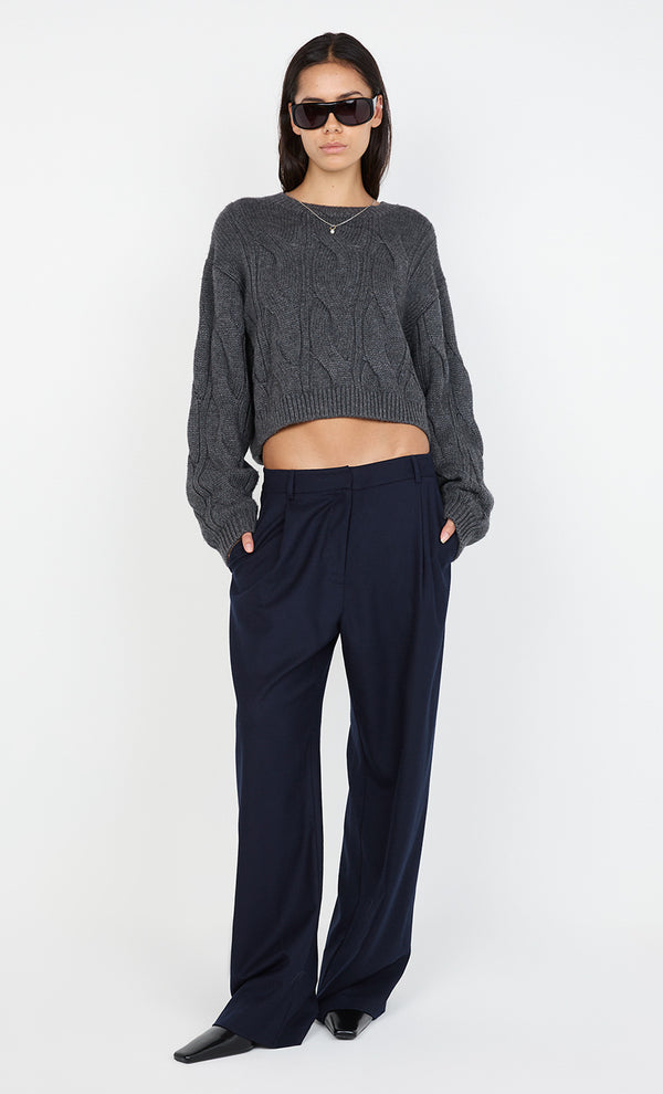 WHITNEY CABLE JUMPER - CHARCOAL