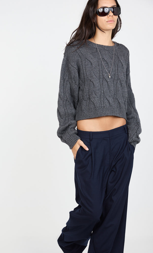 WHITNEY CABLE JUMPER - CHARCOAL