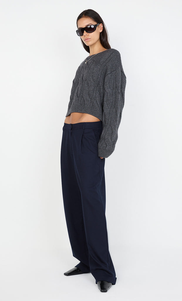 WHITNEY CABLE JUMPER - CHARCOAL