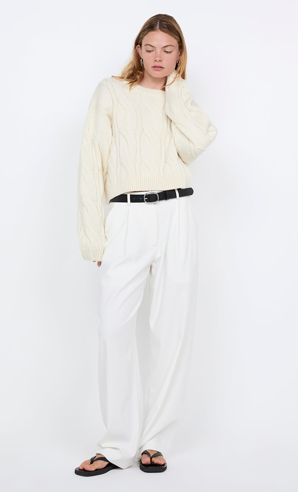 WHITNEY CABLE JUMPER - IVORY