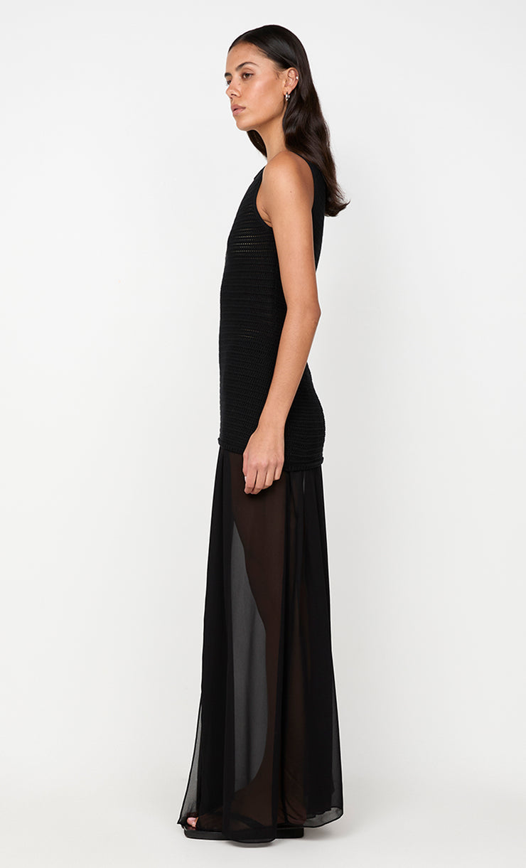 RAVYN BOAT NECK TOP - BLACK