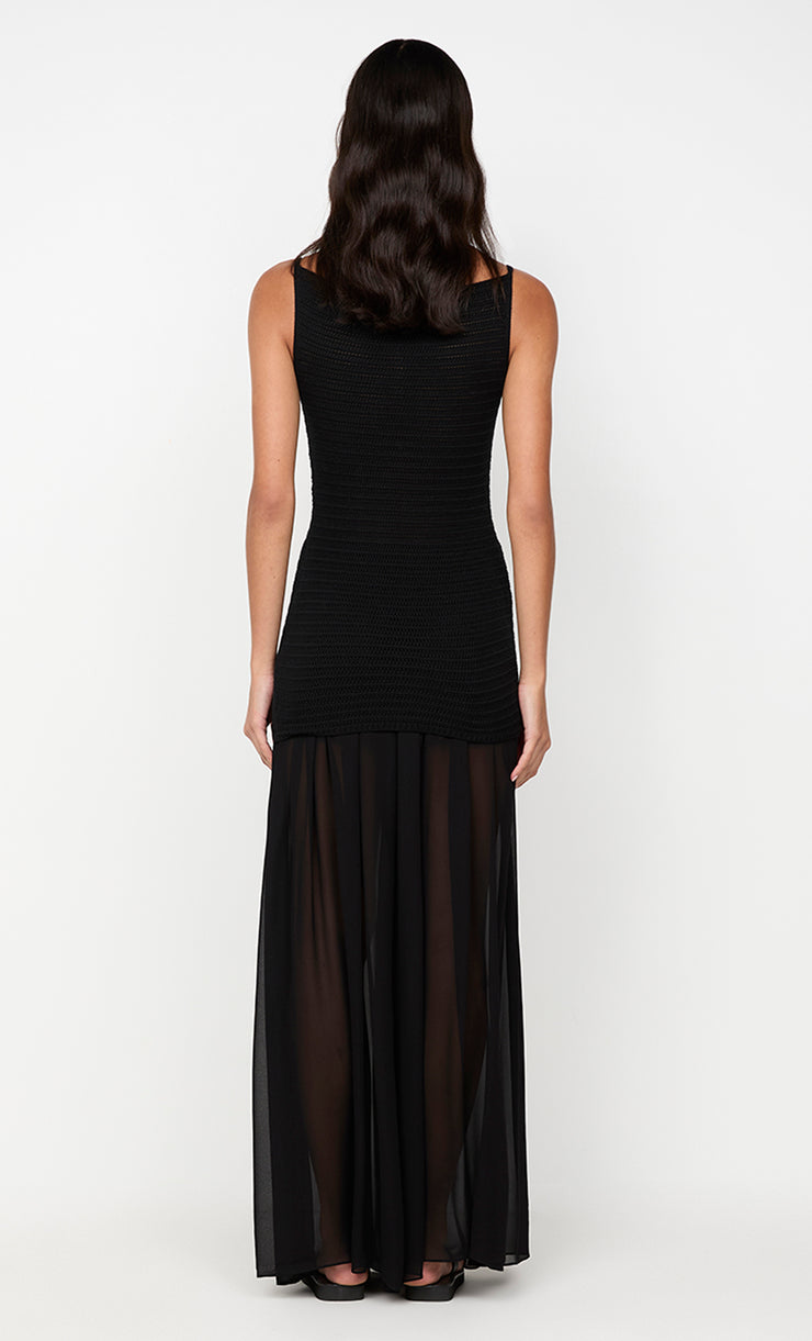 RAVYN BOAT NECK TOP - BLACK