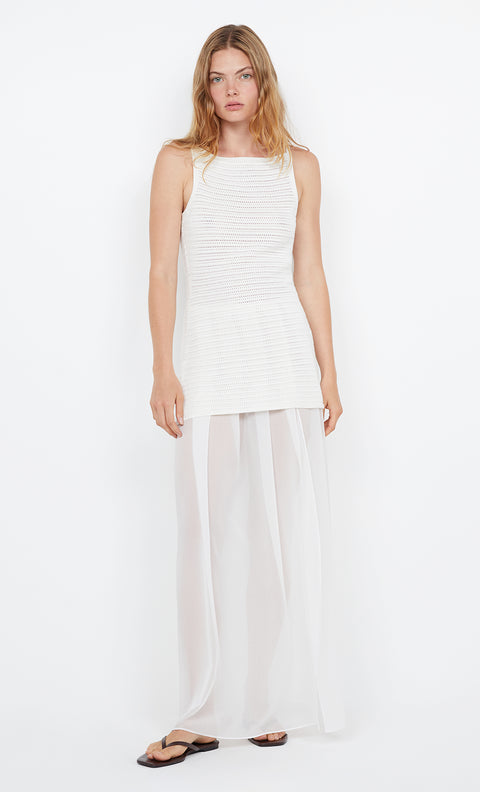 RAVYN BOAT NECK TOP - WHITE