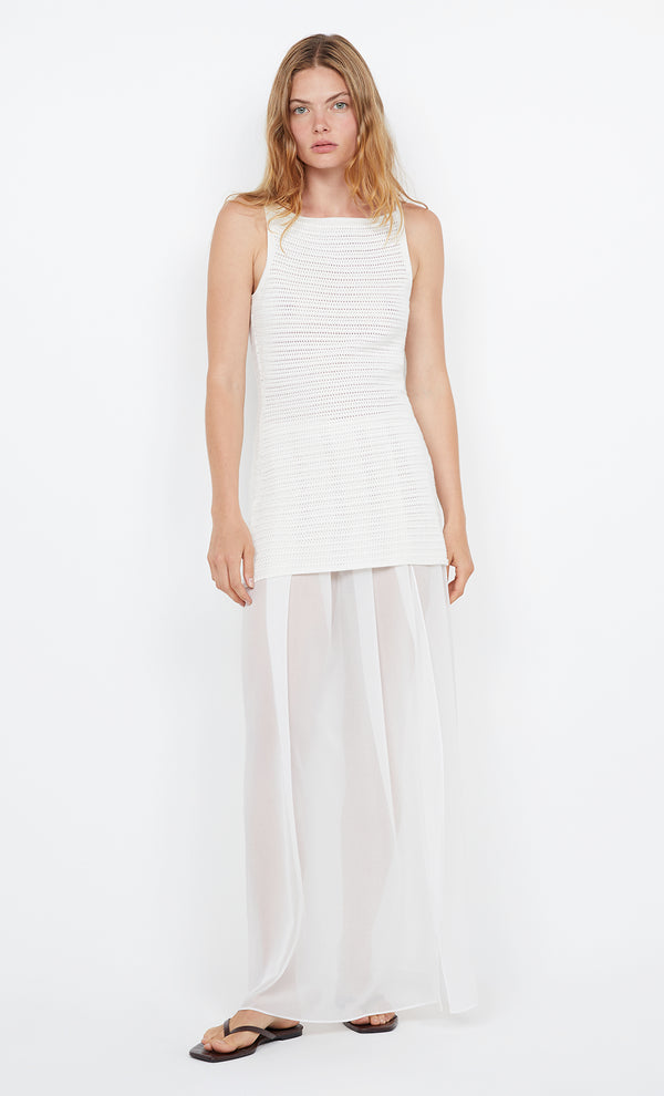 RAVYN BOAT NECK TOP - WHITE