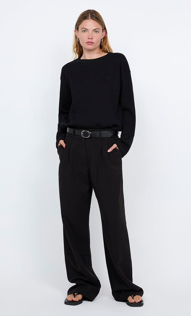 SILO LONG SLEEVE TOP - BLACK/BLACK