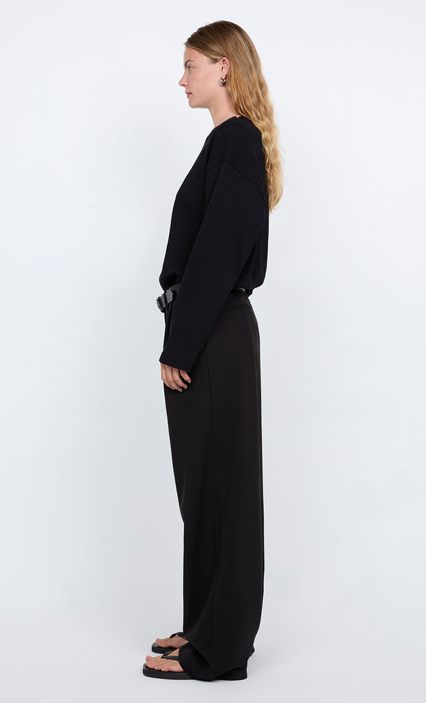 SILO LONG SLEEVE TOP - BLACK/BLACK