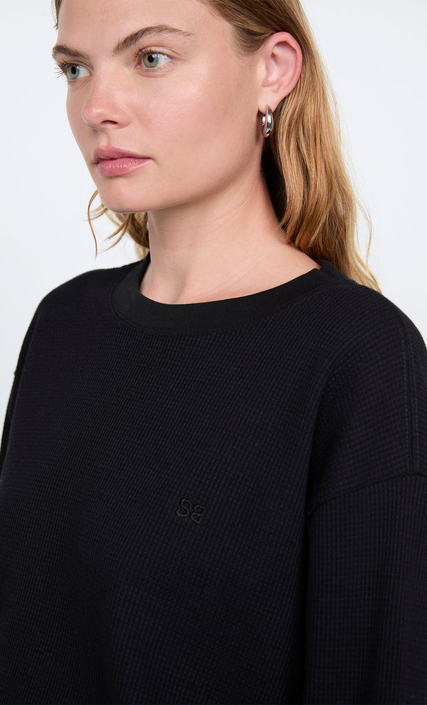 SILO LONG SLEEVE TOP - BLACK/BLACK