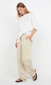 SILO LONG SLEEVE TOP - WHITE/INK