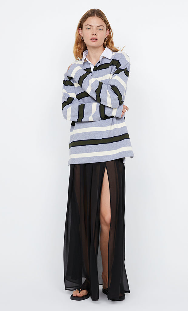 KYLO JERSEY - GREY/BOTTLE GREEN STRIPE