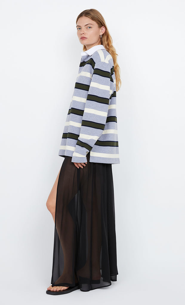 KYLO JERSEY - GREY/BOTTLE GREEN STRIPE