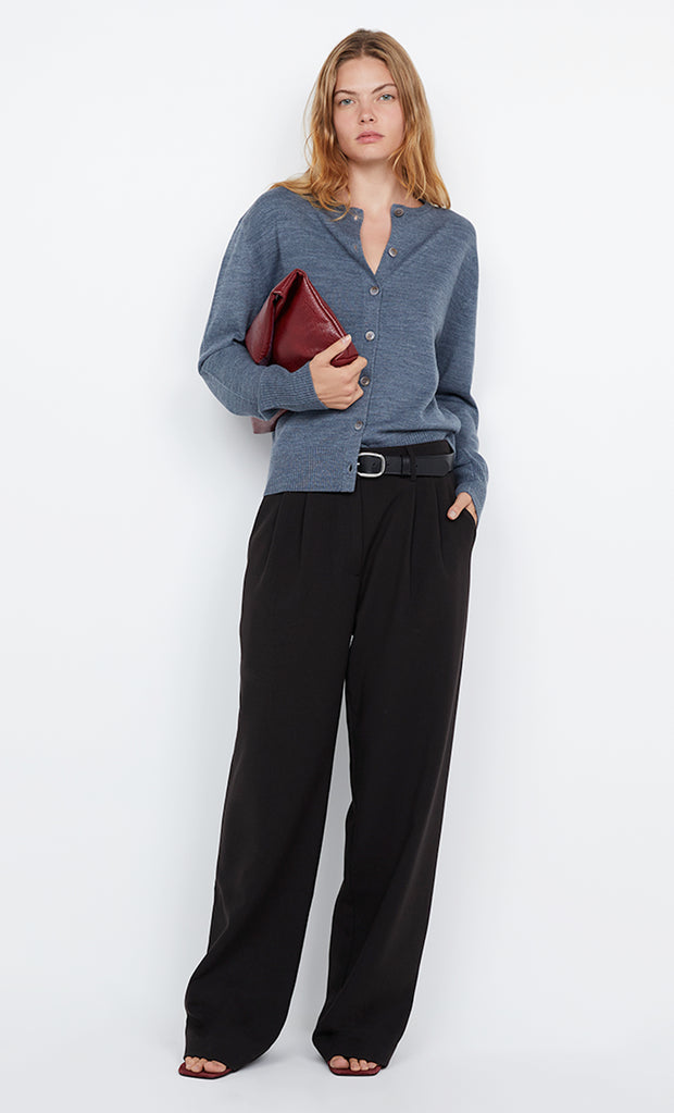RUMI CREW CARDI - GREY