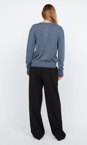 RUMI CREW CARDI - GREY