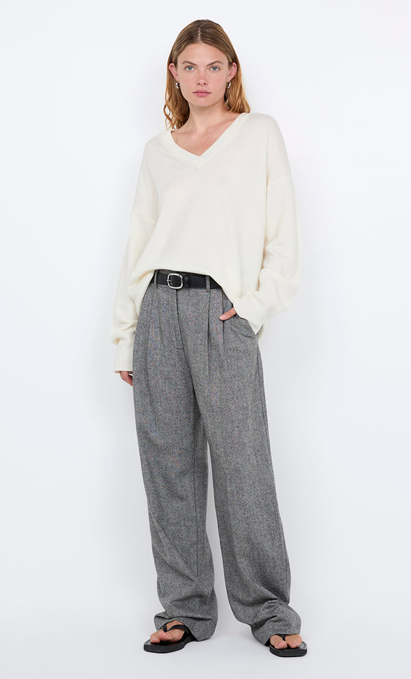 BRINLEY PANT - SALT & PEPPER WEAVE