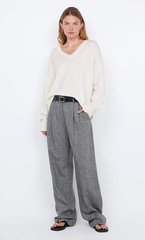 BRINLEY PANT - SALT & PEPPER WEAVE