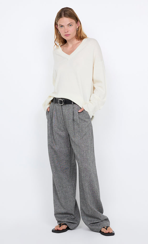 BRINLEY PANT - SALT & PEPPER WEAVE
