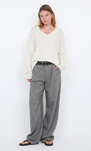 BRINLEY PANT - SALT & PEPPER WEAVE