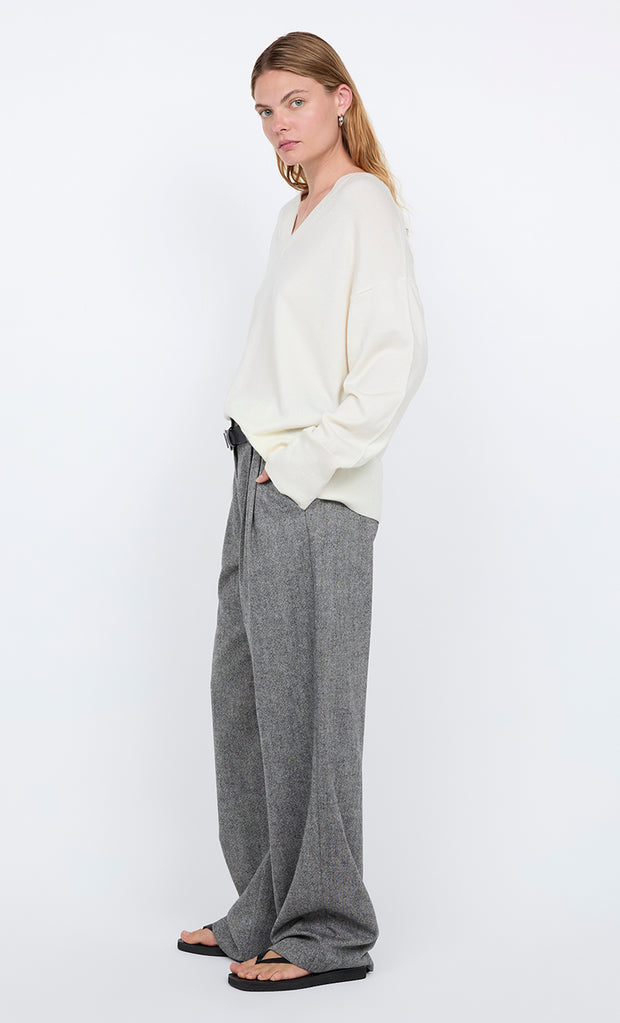 BRINLEY PANT - SALT & PEPPER WEAVE