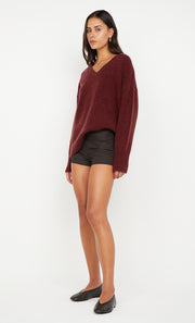 INGRID MINI SHORT - CHOC PINSTRIPE