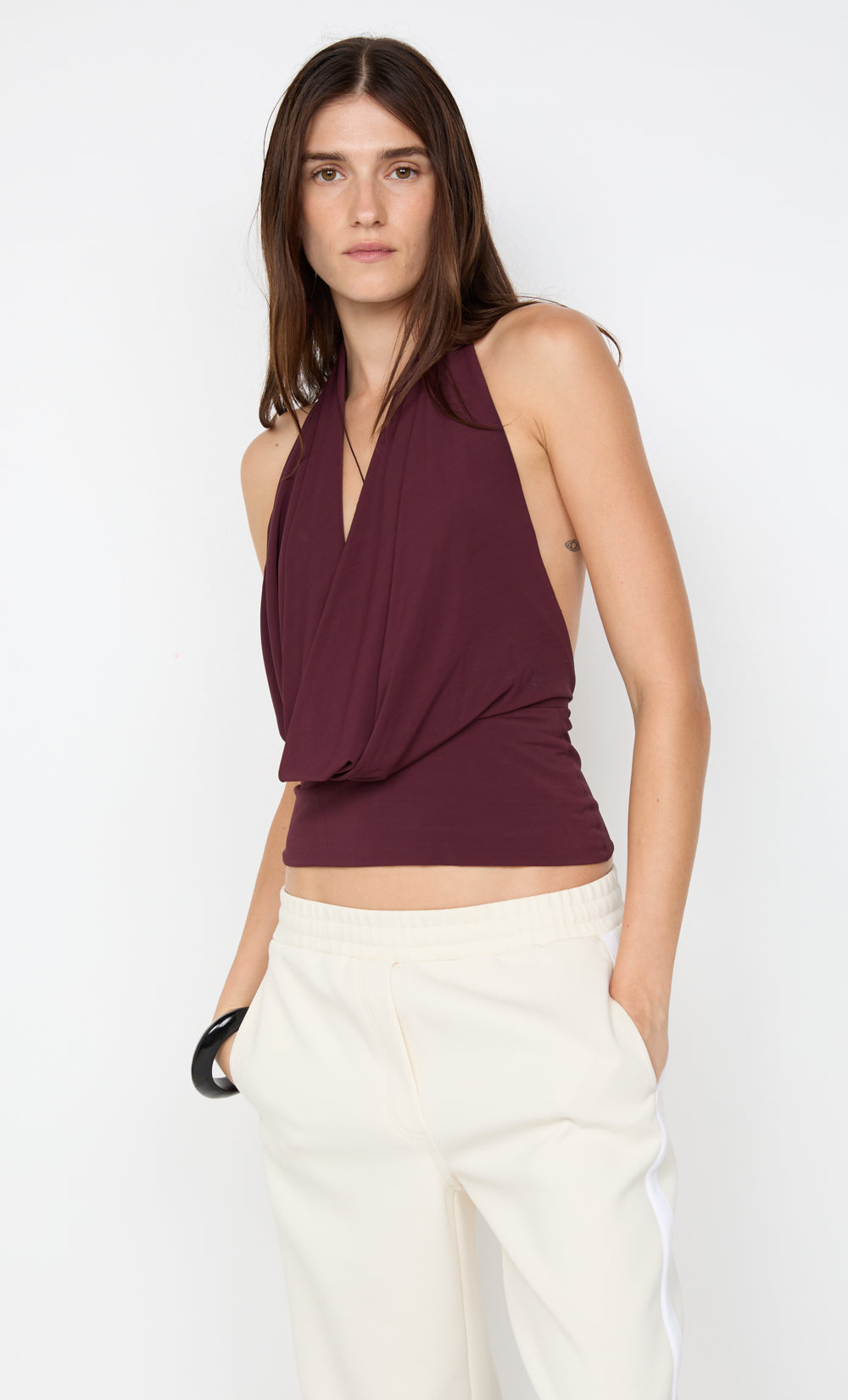 SONNIE HALTER TOP - PLUM