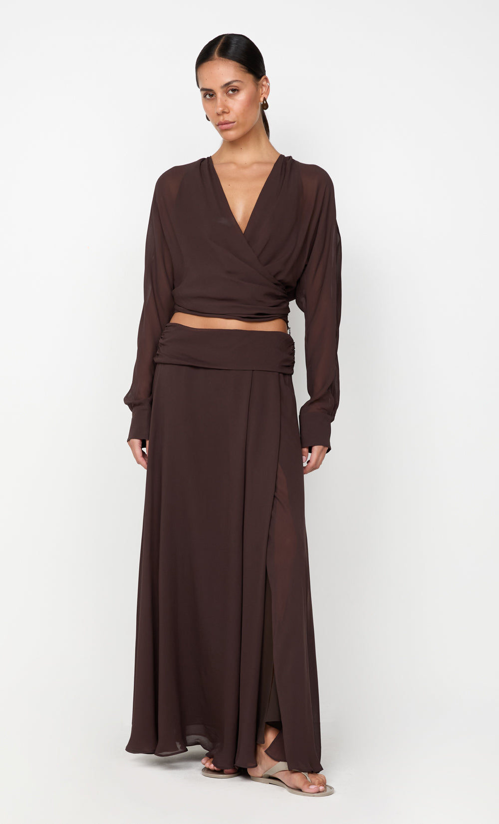 AURELIA MAXI SKIRT - DARK CHOCOLATE