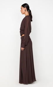 AURELIA WRAP TOP - DARK CHOCOLATE