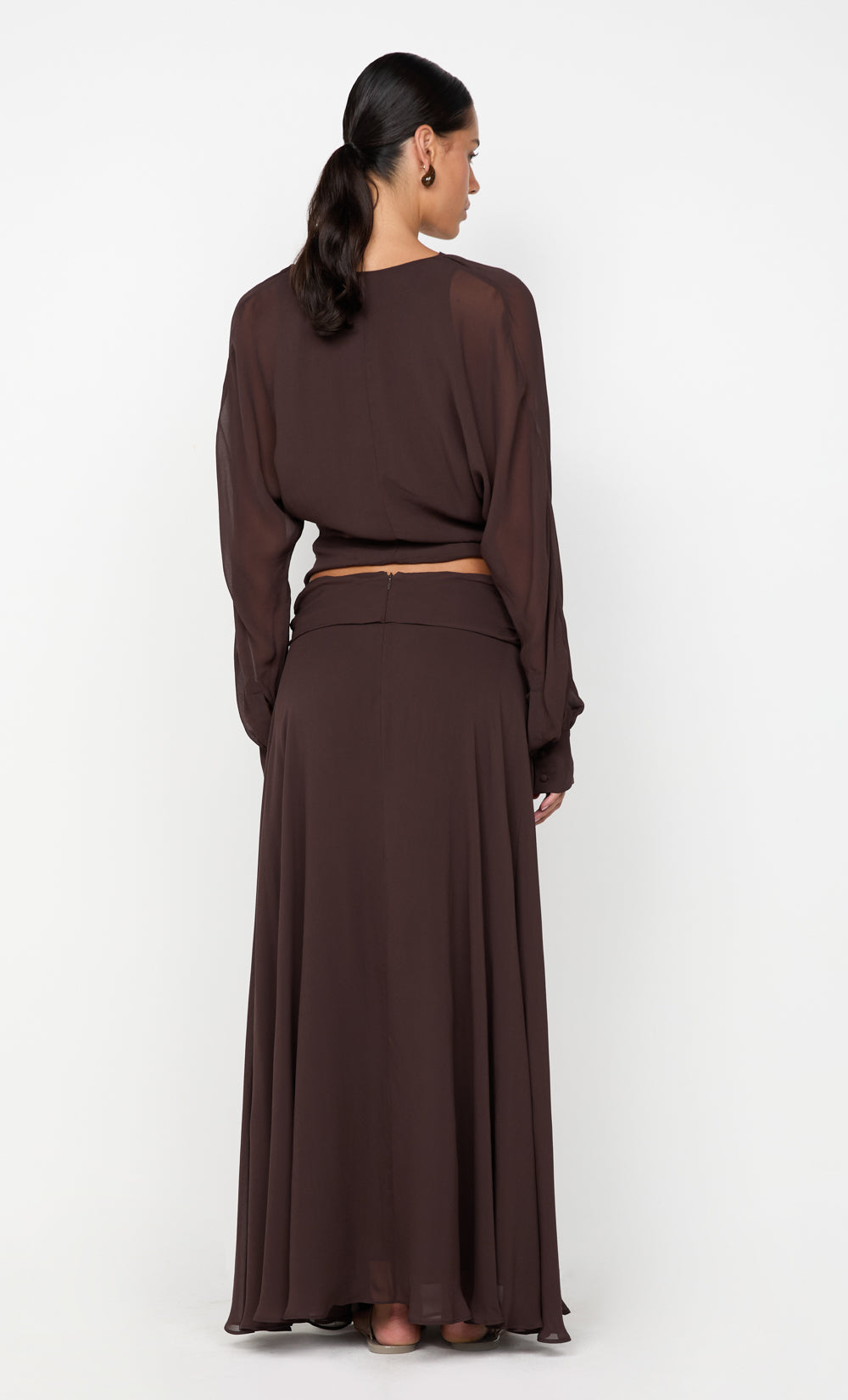 AURELIA MAXI SKIRT - DARK CHOCOLATE
