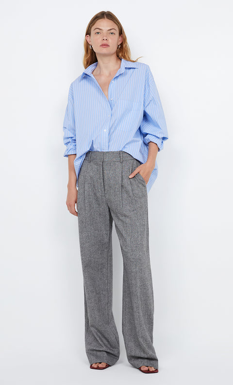 SACLAY OVERSIZED SHIRT - SKY CAMEL STRIPE