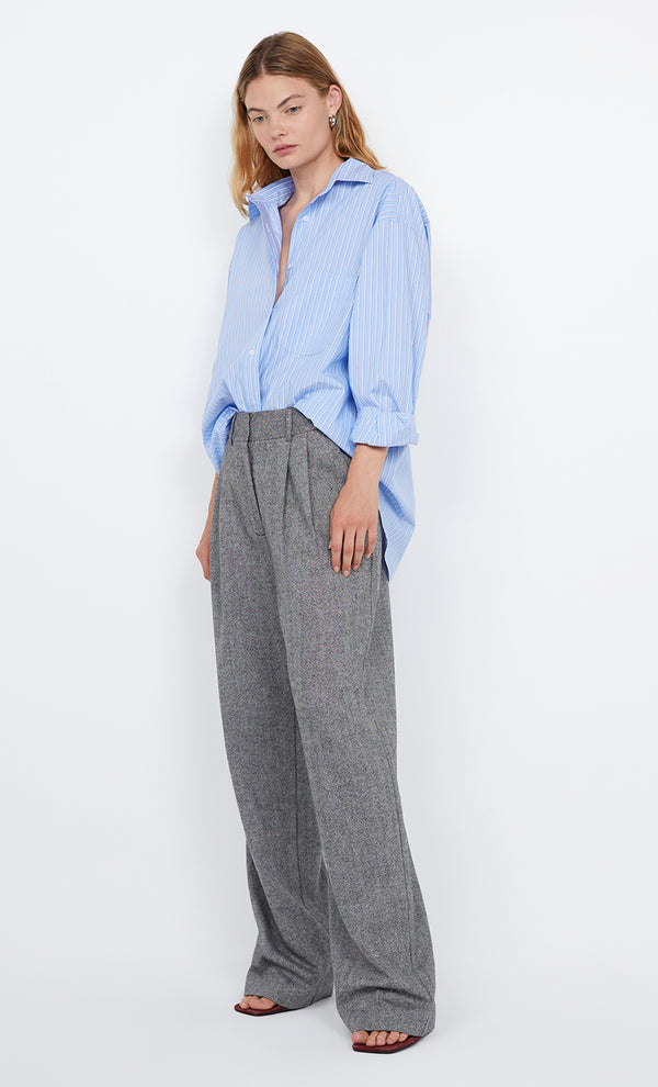 SACLAY OVERSIZED SHIRT - SKY CAMEL STRIPE