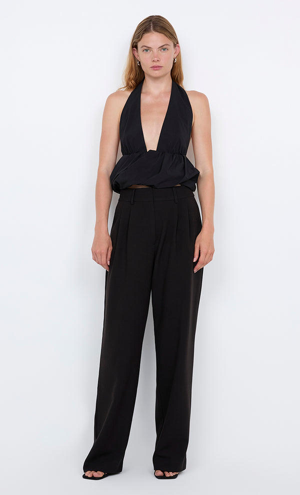 APOLLINE HALTER TOP - BLACK