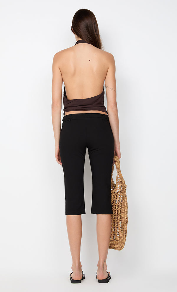 CELYSE HALTER TOP - DARK CHOCOLATE