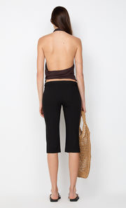 CELYSE HALTER TOP - DARK CHOCOLATE