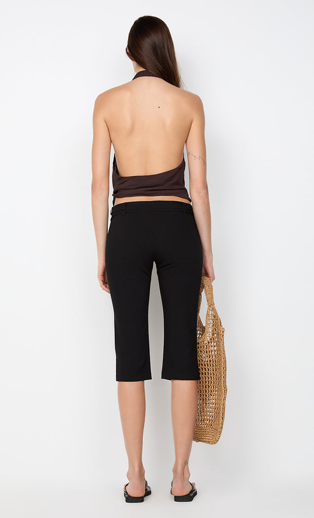 CELYSE HALTER TOP - DARK CHOCOLATE