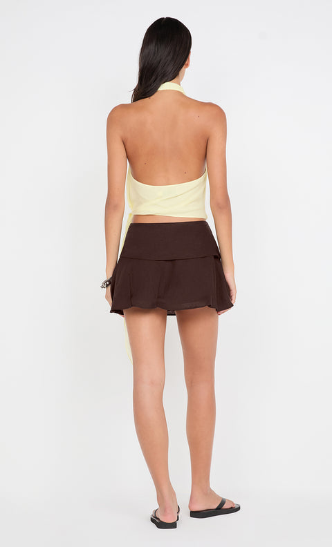 AUBREE MINI SKIRT - DARK CHOCOLATE
