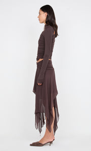 NESSIE LONG SLEEVE TOP - DARK CHOCOLATE