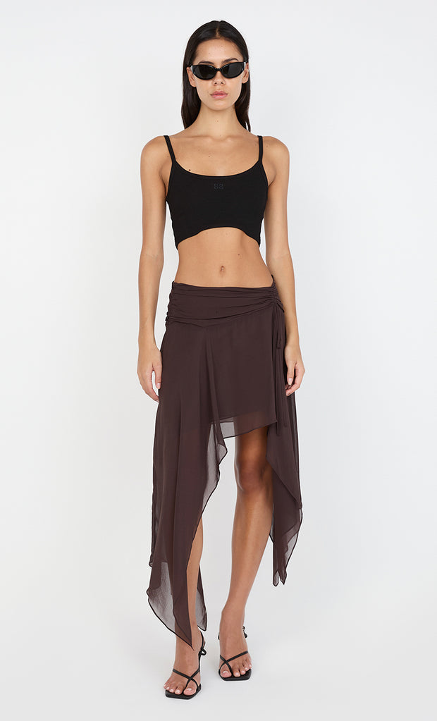 KODY CROPPED RIB TANK - BLACK