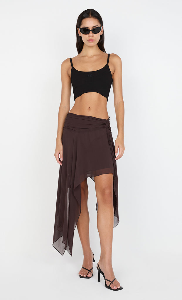 KODY CROPPED RIB TANK - BLACK