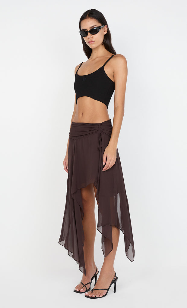 KODY CROPPED RIB TANK - BLACK