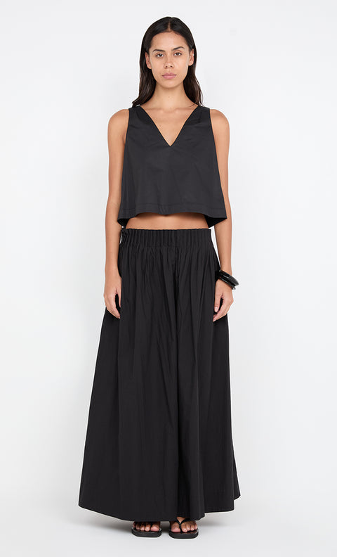 ALUCA V NECK TOP - BLACK