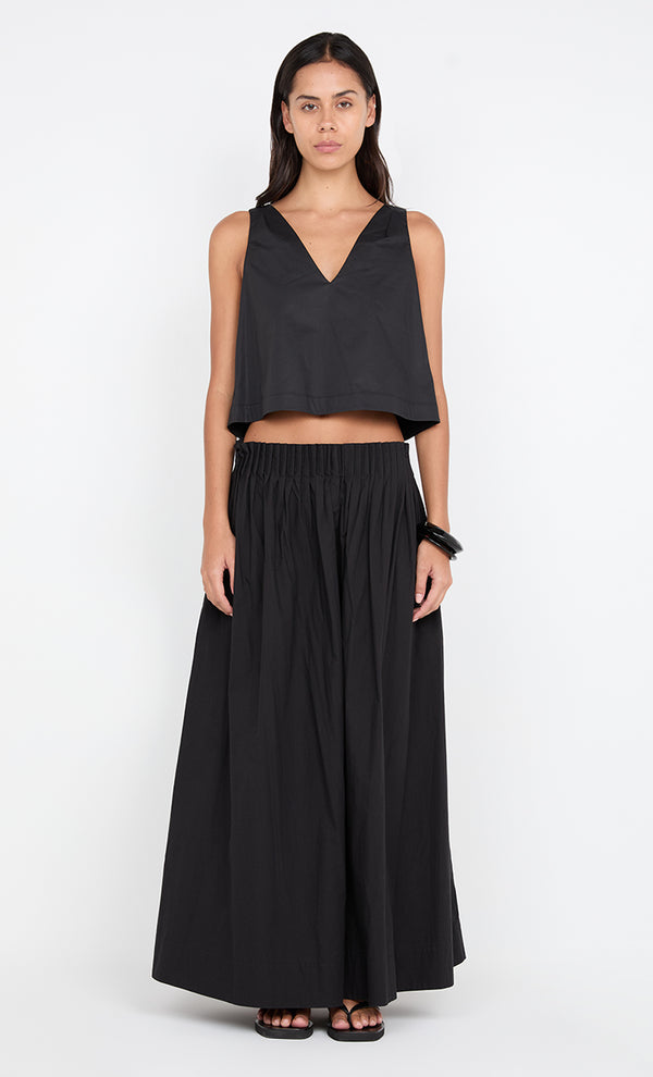 ALUCA V NECK TOP - BLACK