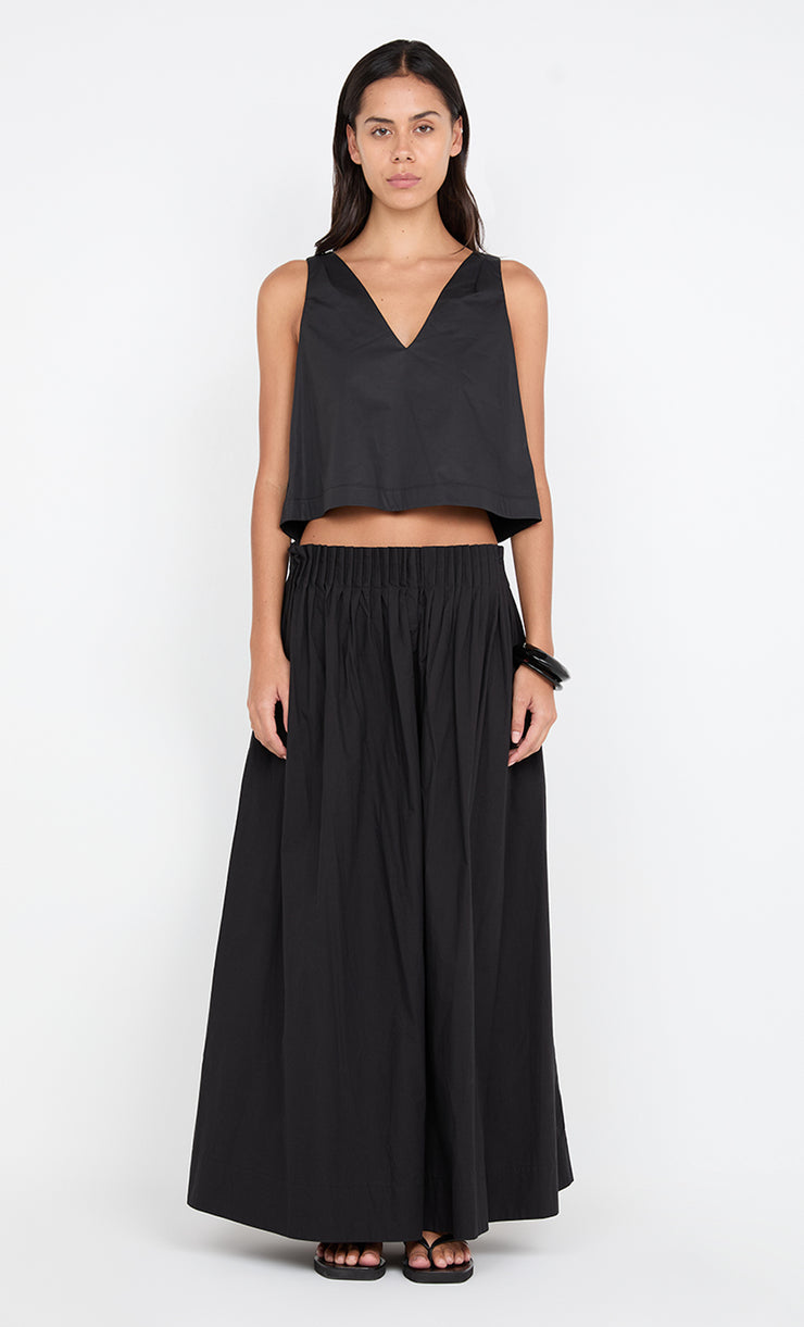 ALUCA V NECK TOP - BLACK