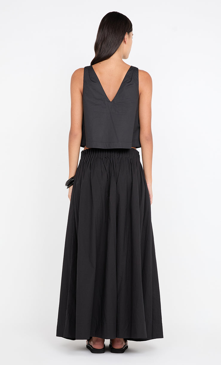 ALUCA V NECK TOP - BLACK