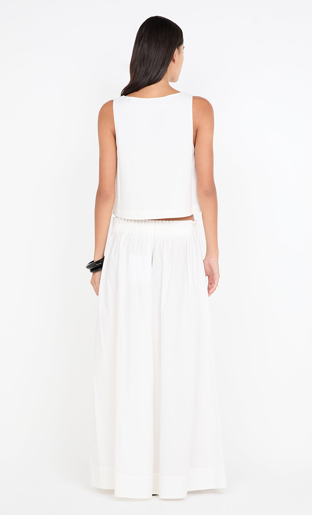 ALUCA PINTUCK MAXI SKIRT - WHITE
