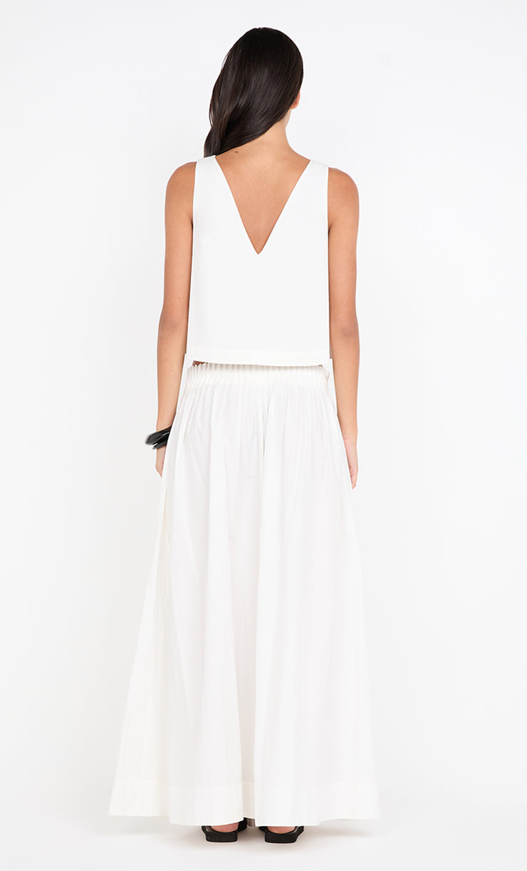 ALUCA V NECK TOP - WHITE