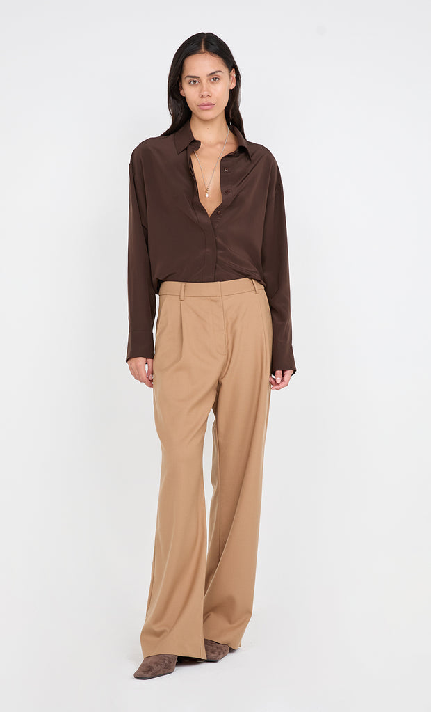 JAMIE WIDE LEG PANT - CAMEL