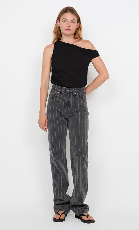 GALE JEAN - SILVER GREY PINSTRIPE