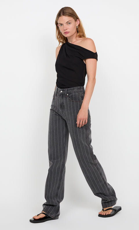 GALE JEAN - SILVER GREY PINSTRIPE