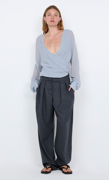 AURELIA WRAP TOP - CLOUD BLUE