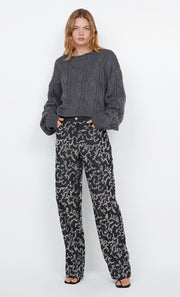KINSLEY SEQUIN PANT - CHARCOAL SILVER