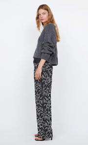 KINSLEY SEQUIN PANT - CHARCOAL SILVER