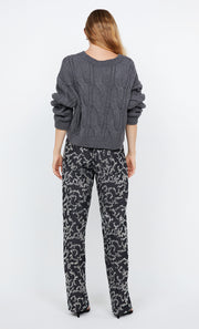KINSLEY SEQUIN PANT - CHARCOAL SILVER